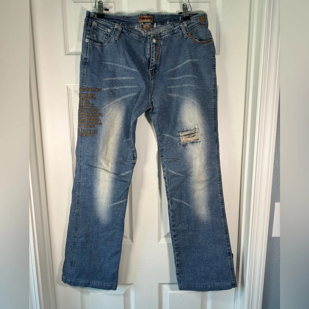 Vintage Limited Edition Pelle Pelle Womens Y2K Denim Jeans Low Rise Size 31